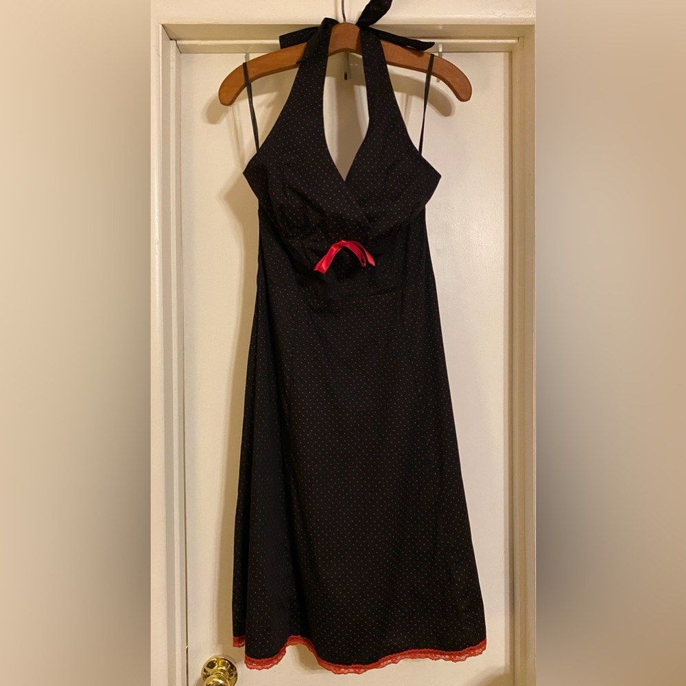 Morbid threads 90’s red and black polka dot dress